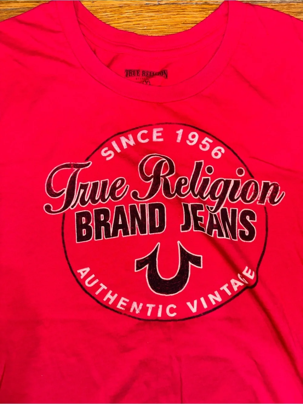 True Religion Red Short Sleeve Logo Tee